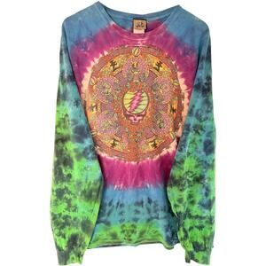 Liquid Blue Grateful Dead Tie Dye T Shirt Mens 2XL Skull Roses Graphic